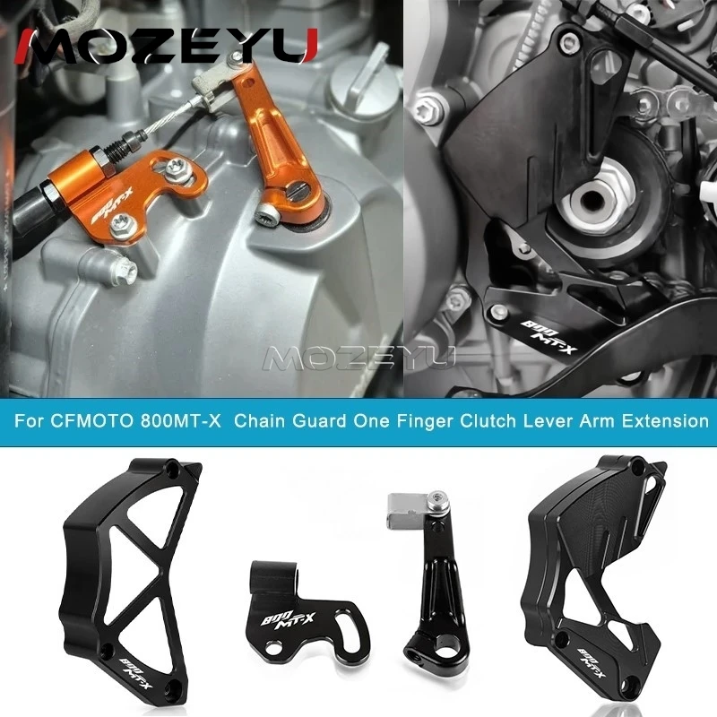 

800MTX Chain Guard FOR CFMOTO CF 800 MTX 800 MT-X 2024 2025 2026 Sprocket Protector One Finger Clutch Lever Clutch Arm Extension