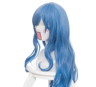 80cm Blue Mix Wavy Long Synthetic Wig Himouto! Umaru-chan Cosplay Tachibana Sylphynford Cosplay Full Wigs Heat Resistance