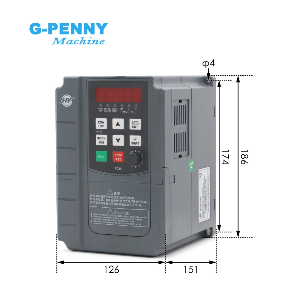 New Arrival Free Shipping Huanyang 220v 2.2kw 4.0kw  400Hz Inverter CNC spindle motor speed control VFD Variable Frequency Drive