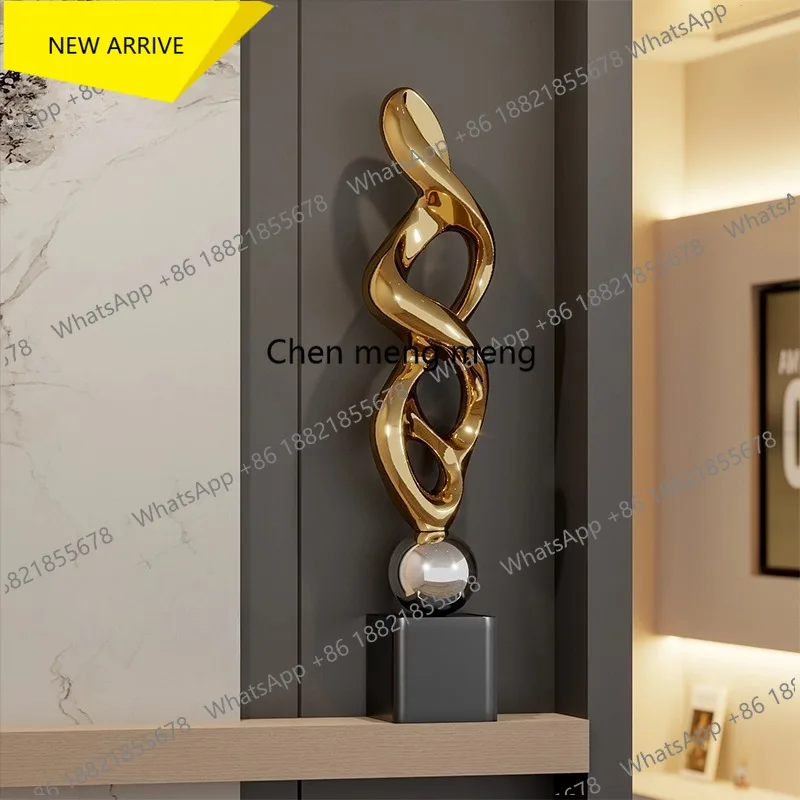 A178  Minimalist high-grade electroplating large sculpture ornaments entrance staircase corners soft decorations