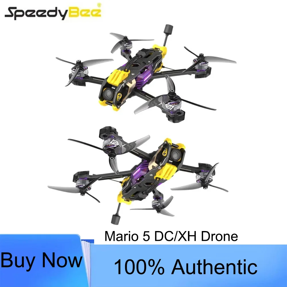 SpeedyBee Mario 5 FPV 5-Inch Drone with 6S-Lipo pro Air Unit DC/XH O4 2306.5 pro 1880KV Motor F405 V4 55A Stack Bee Storm