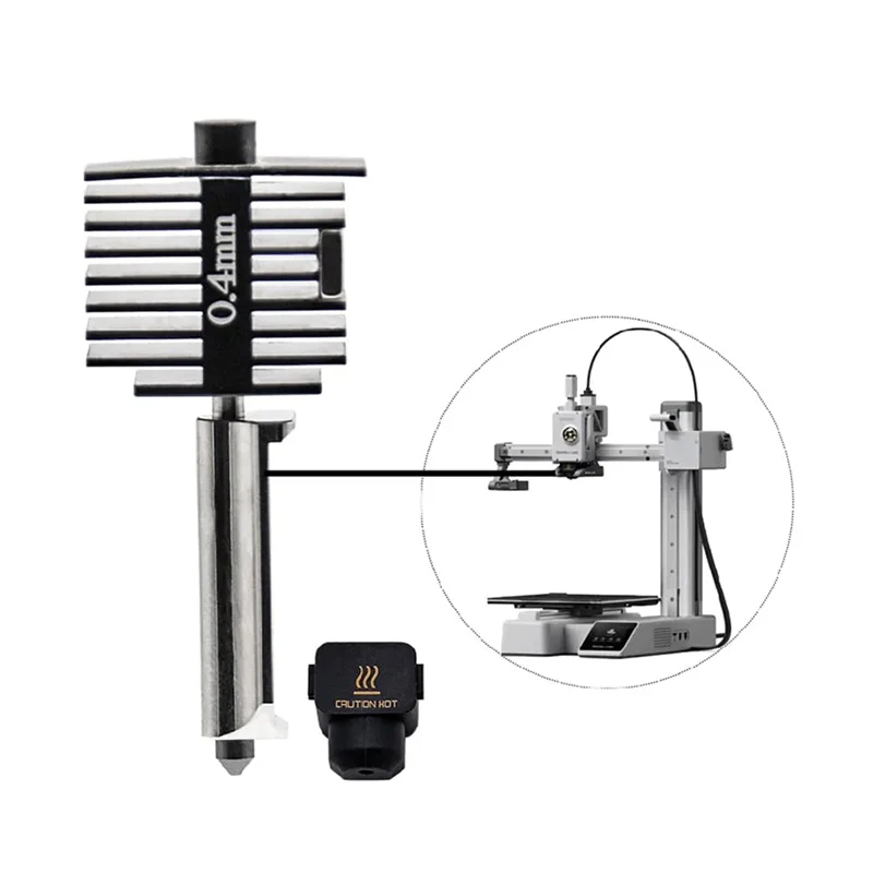 

Превосходный для Bambu A1 Mini/A1, обновленная печатающая головка, высокотемпературное сопло из закаленной стали 0,4 мм, комплект горячего конца, экструдер