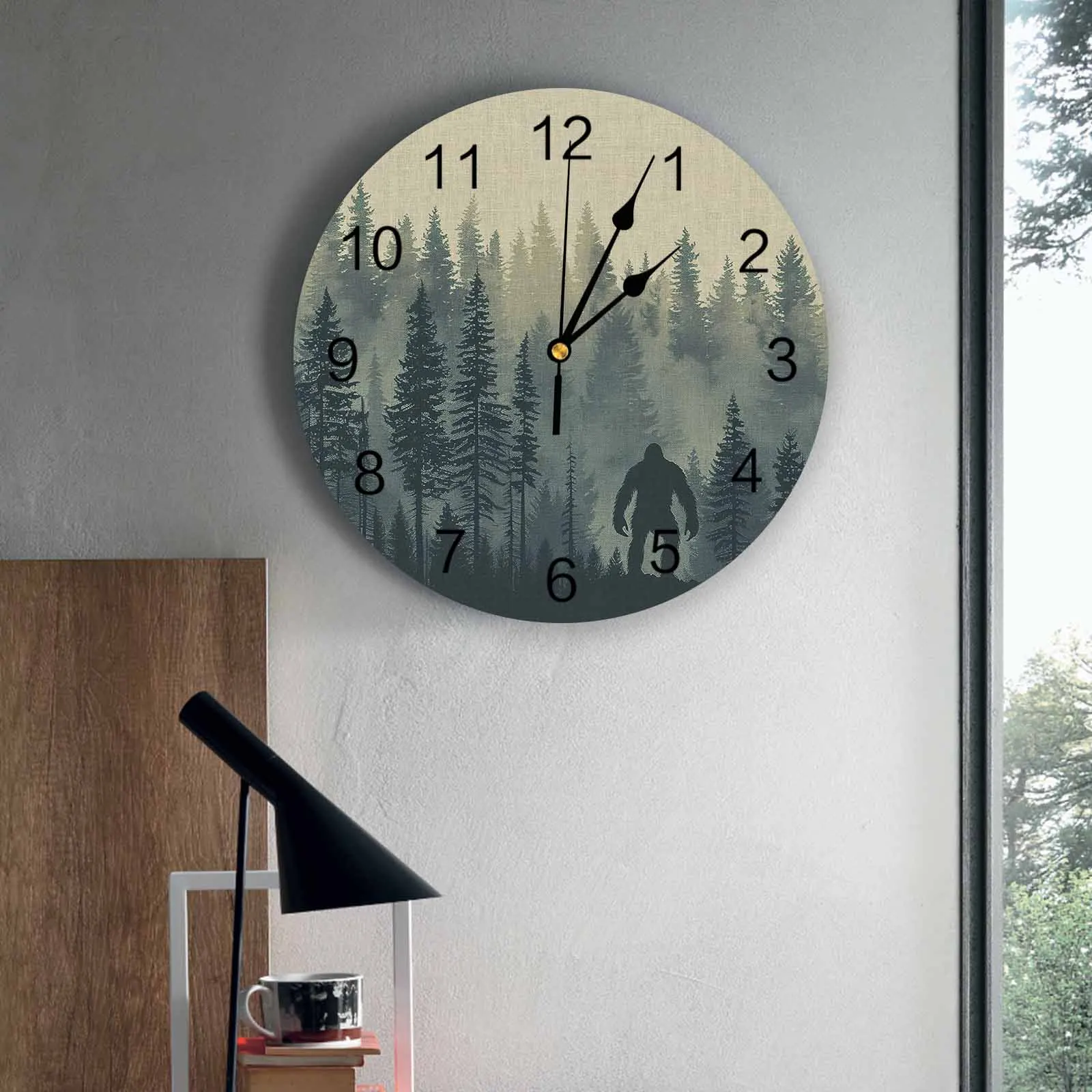 Forest Trees Chimpanzees PVC Wall Clock Bedroom Decoration Wall Clock Modern Design Home Decore Wall Digital Clock