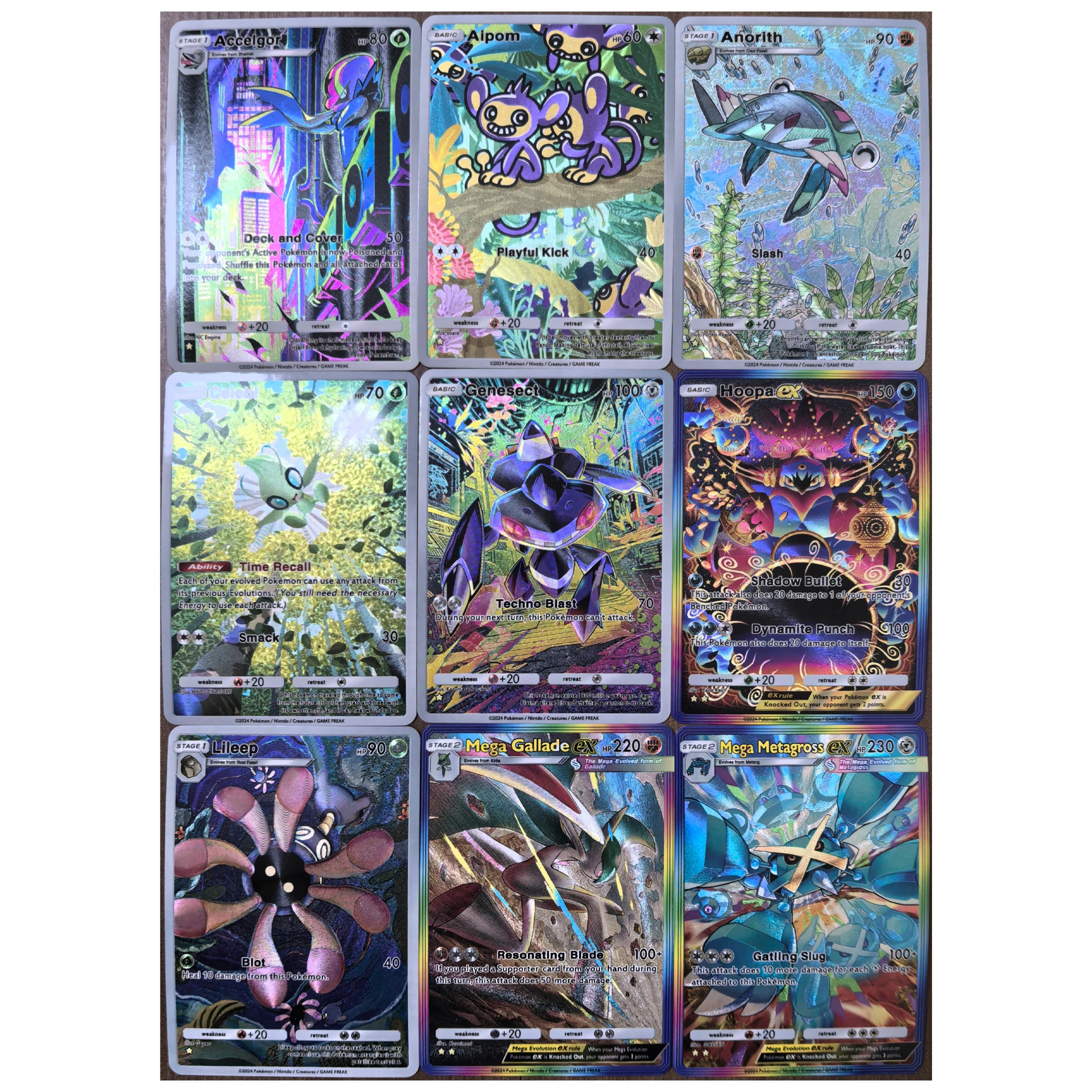 9Pcs/set Diy Pocket Series Gardevoir Sylveon English Texture Flash Card Classic Game Anime Collection Card Gift Toy