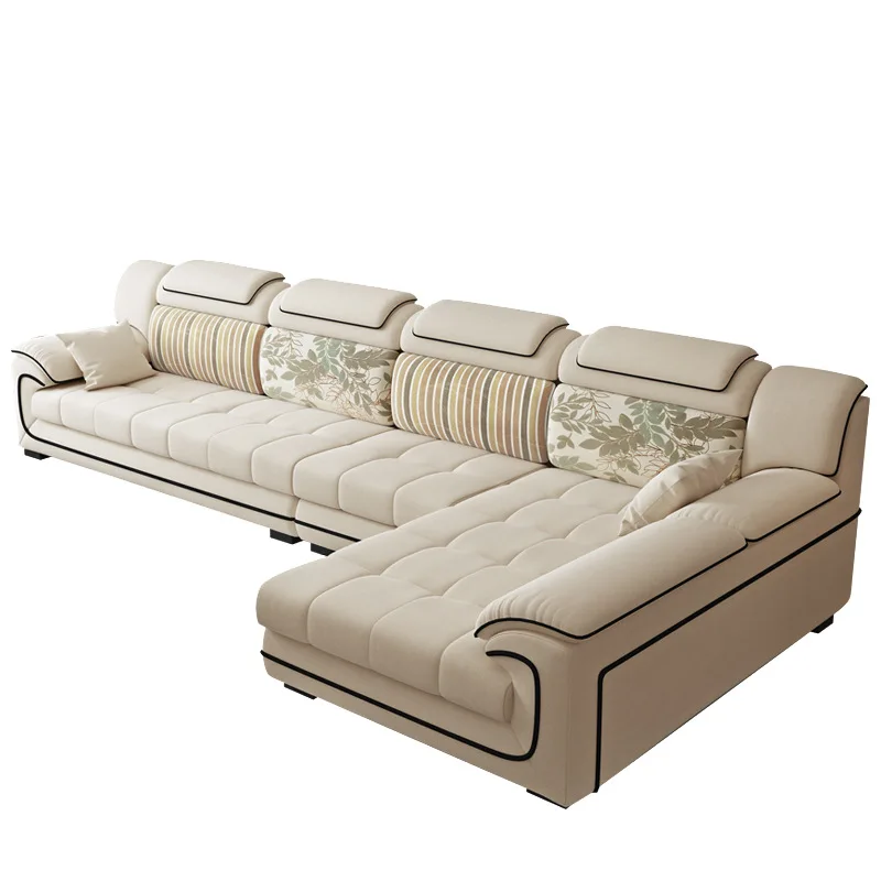 

Leave-in nano-technology fabric sofa, living room size apartment, simple and modern, cloth sofa combination set