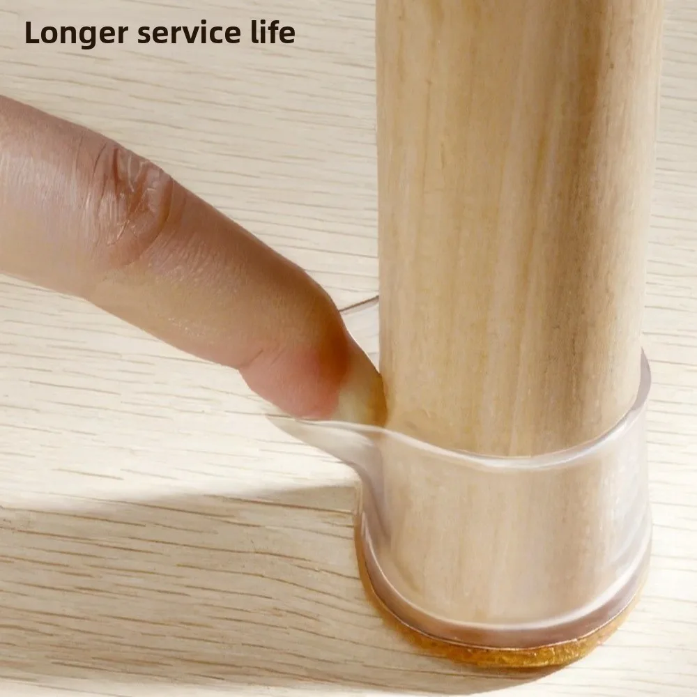 8pcs Diagonal Chair Leg Protectors Foot Covers Flexible Protect Wooden Floors Thick Wrap Felt Pads Multifunctional