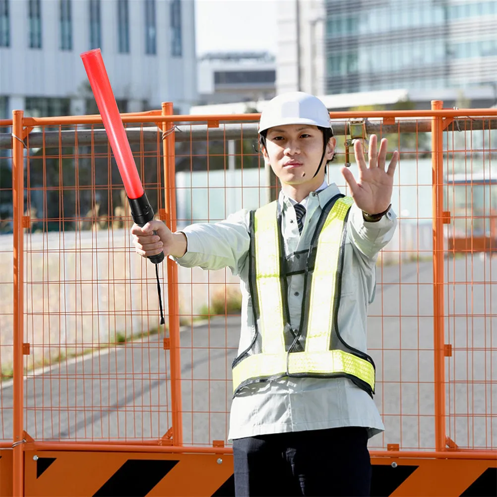 43Cm Portable LED Traffic Wand Bright Flashing Fluorescent Light for Traffic Control Safety Guidance Direction Road Parking