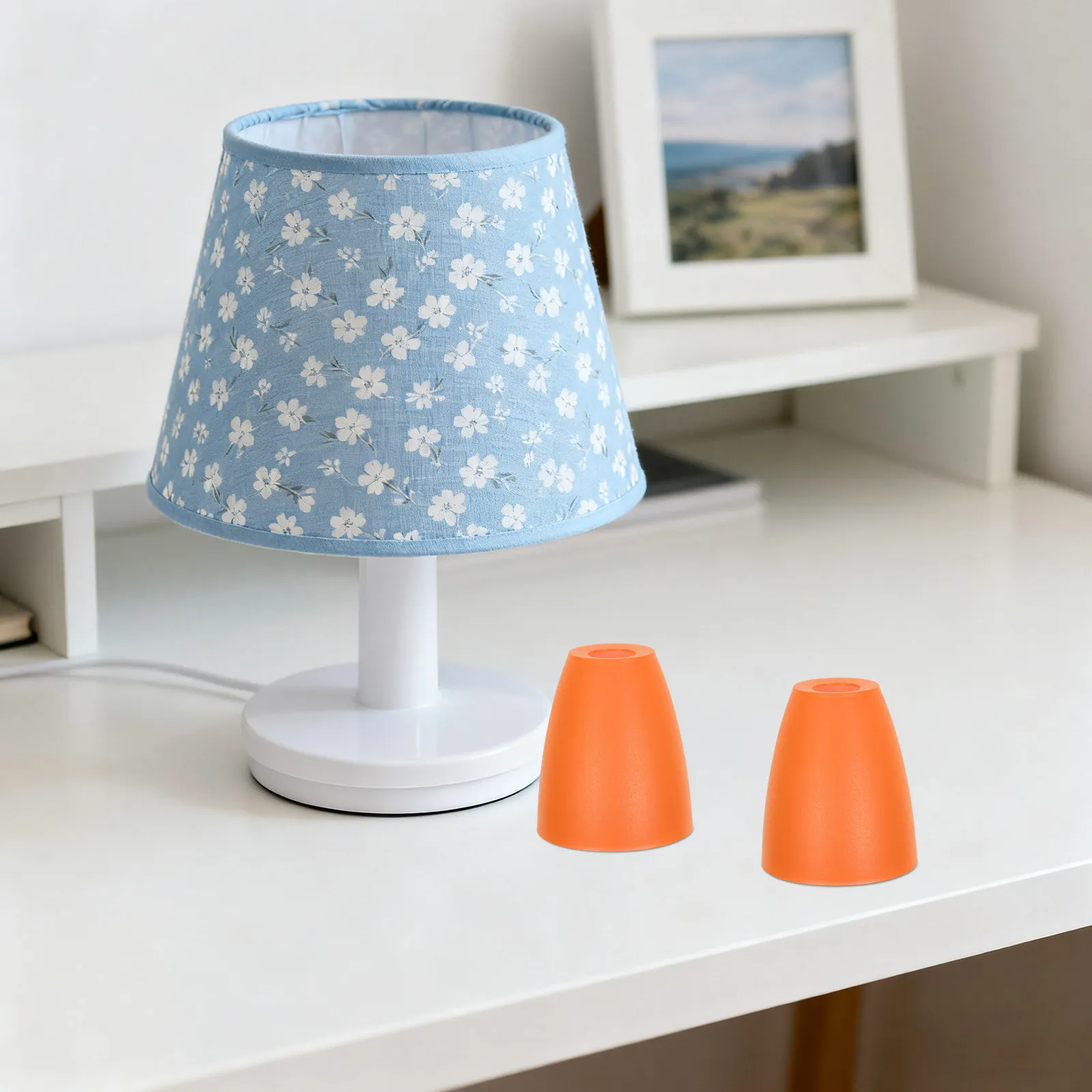 

2 шт. пластиковых плафонов с плоским основанием для напольных ламп, с центральным отверстием E14, маленькие полые плафоны для настольных ламп, крышки для внутреннего освещения