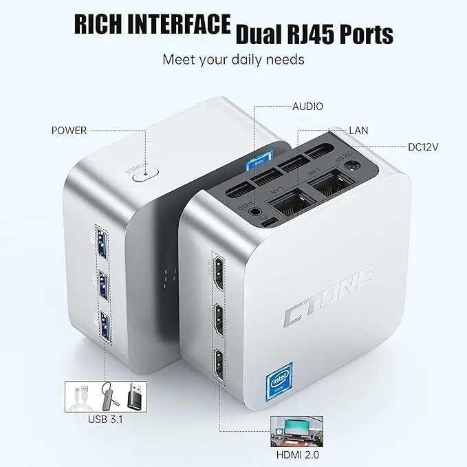 T8 NEW N95 6 Usb Desktop Pc For Connection Mini Gabinete Pc Mini Pc Ren4000