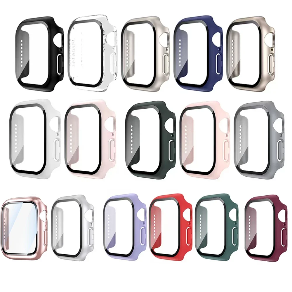 НОВЫЕ цвета, закаленное стекло + чехол для Apple Watch series 10, 42 мм, 46 мм, матовый жесткий бампер для ПК, защитный чехол для экрана iWatch 10