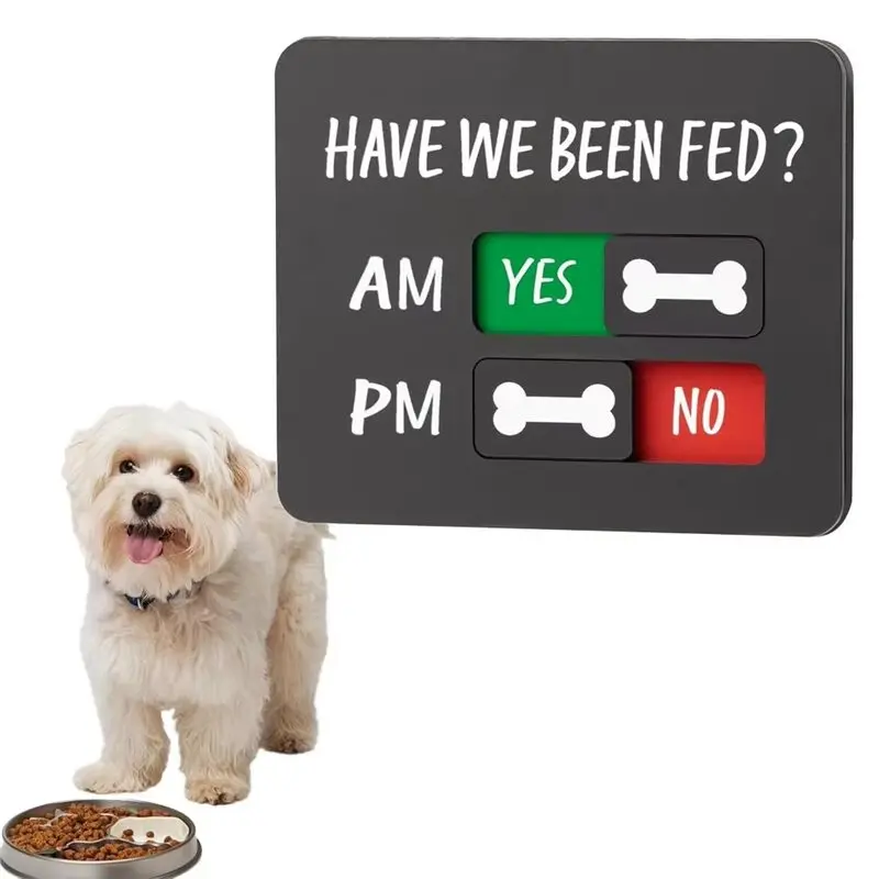BHBD - Panneau de rappel d'alimentation pour chat et chien en acrylique, ornement suspendu, aimants pour réfrigérateur