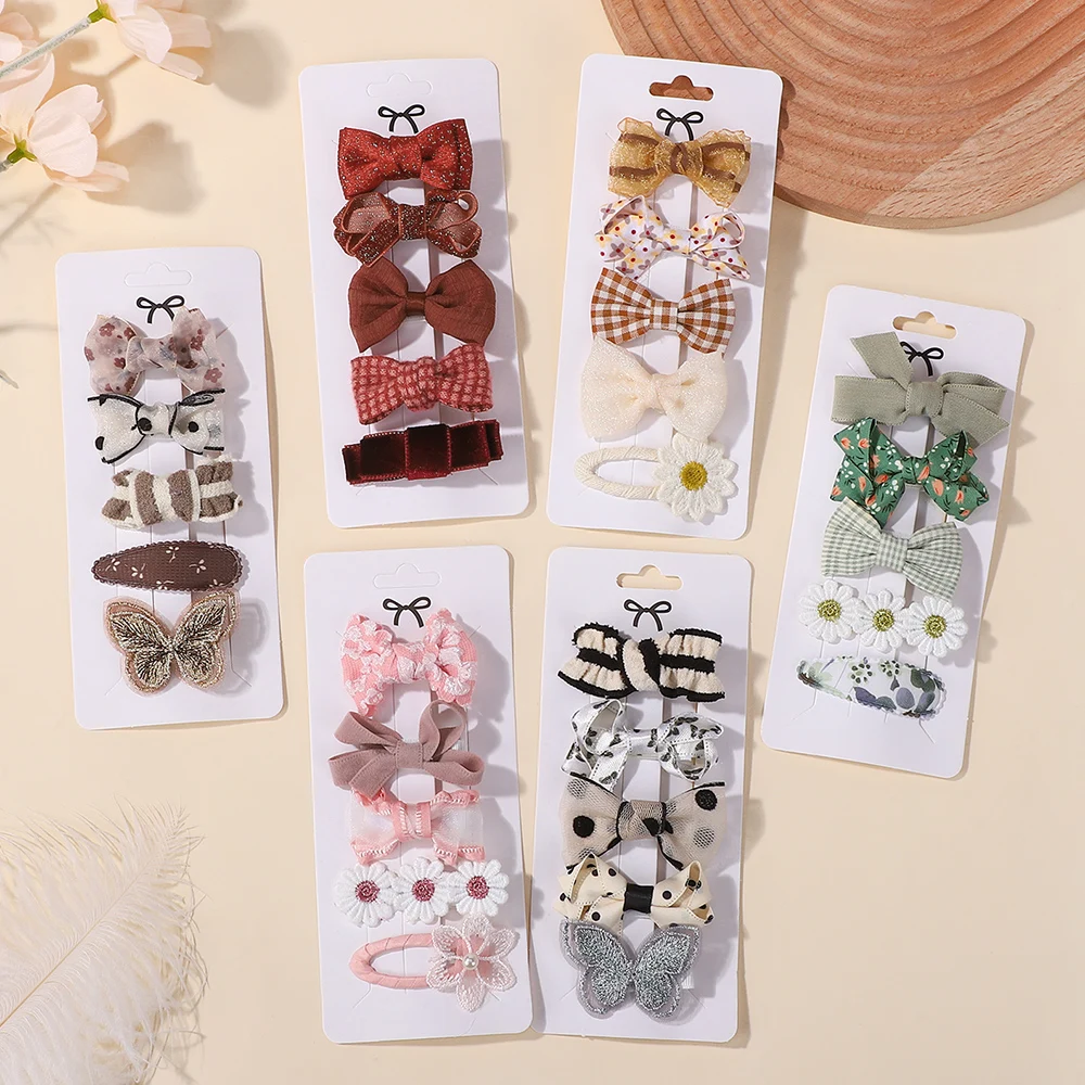 5 teile/satz Süße Gedruckt Daisy Haarspange für Baby Mädchen Bunte Schmetterling Haarnadeln Haarspange Ornamente Kinder Haar Zubehör Ins