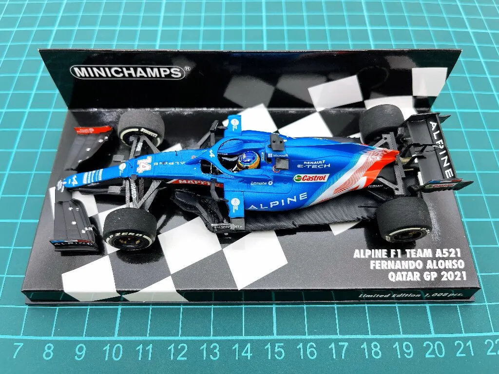Minichamps 1:43 F1 A521 A522 A523 Alonso Ocon Simulation Limited Edition Resin Metal Static Car Model Toy Gift
