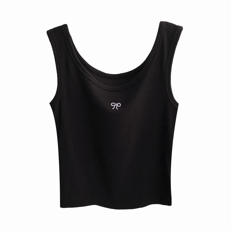 特大 300 ポウ ベーシック ストライプ ノット刺繍 スベル ベスト レディース ストラップ スポーツ トップ サマー アウター