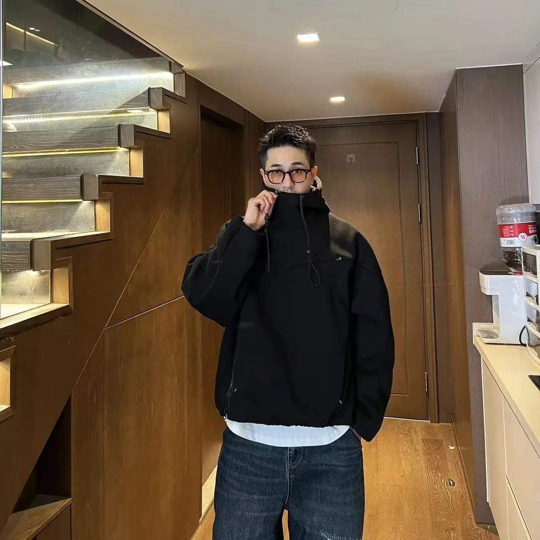 

Свободная утепленная толстовка-худи однотонного цвета: универсальная, повседневная, теплая, молодежная, модная, с простым дизайном, верхняя одежда, свитшот, куртка