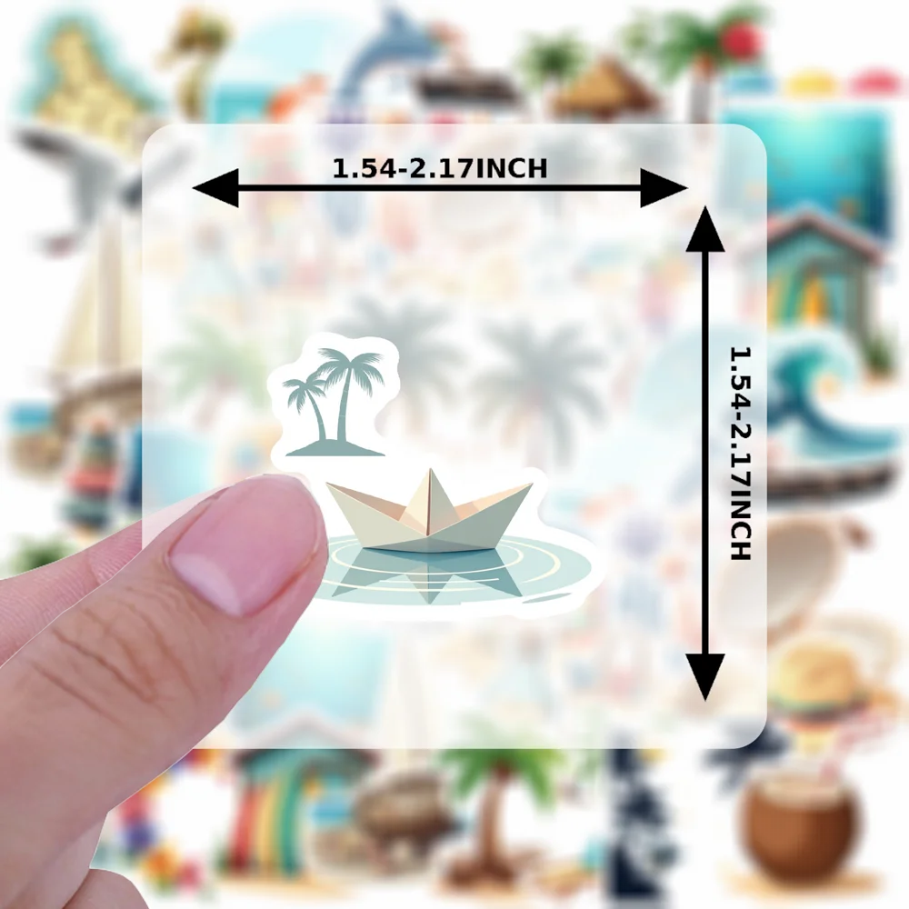 35-70 قطعة ملصقات الشاطئ الجزيرة الاستوائية الصيف السفر Diy بها بنفسك الأمتعة الغيتار الثلاجة المحمول الكتابة على الجدران ملصق القرطاسية المدرسة #5