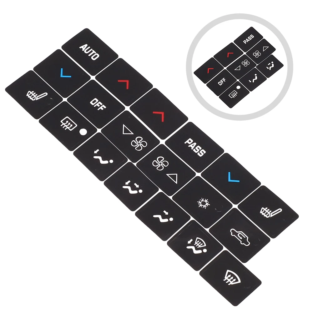 High Quality Replacement Brand New Sticker Interior A/C High Grade Vinyl Repair 1pc Black Button Decal Sticker