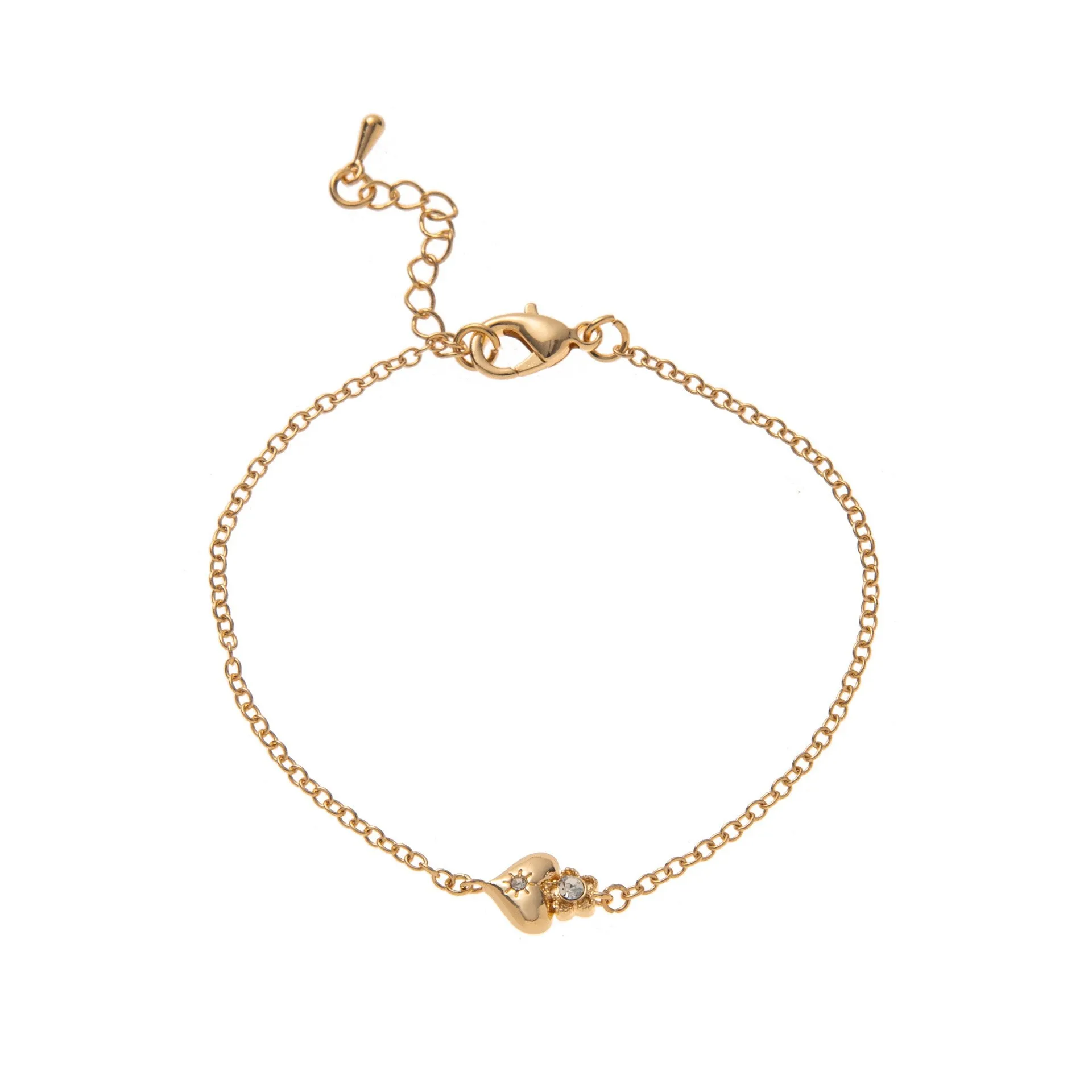 Hot jewelry light luxury style love electroplating high-end zircon gold-plated adjustable bracelet