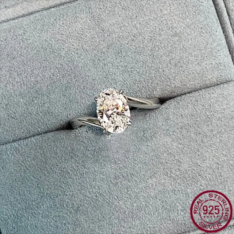 

Новое эллиптическое кольцо серебряной огранки S925 6*9, простое и элегантное, универсальное, модное и элитное обручальное кольцо