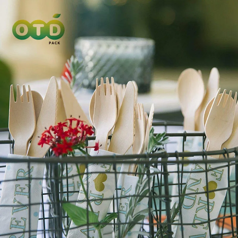 Disposable Wooden Cutlery Forks/Spoons/Knives/Sporks Party Supplies Kitchen Utensil For Dessert Icecream