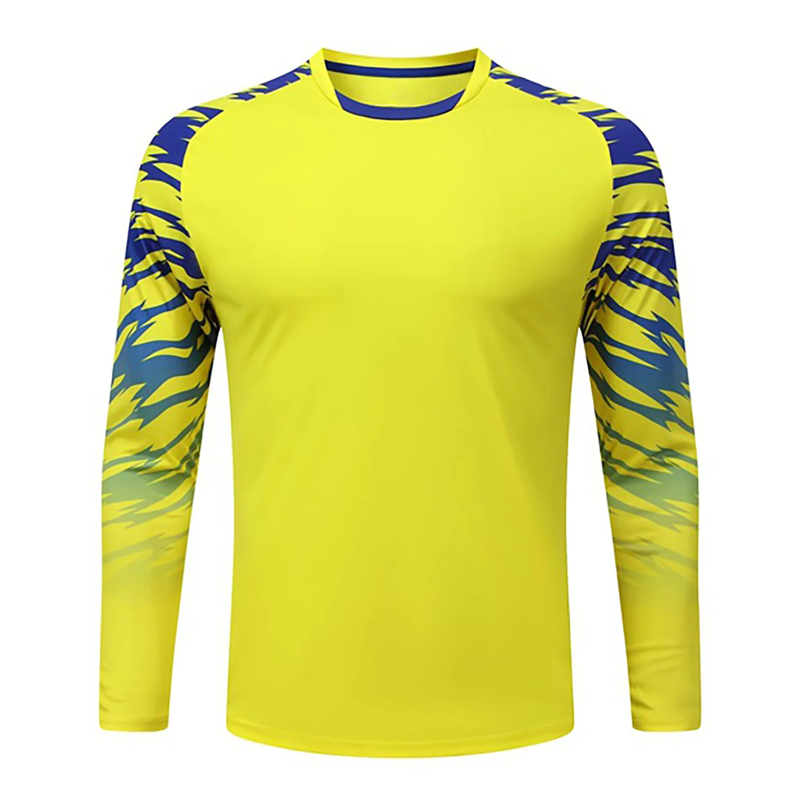 

Kids Boys Football Goalkeeper Uniform Protection Padded Elbows Goalie Tops Stylish Print Long Sleeves Quick-Drying Sport T-shirt