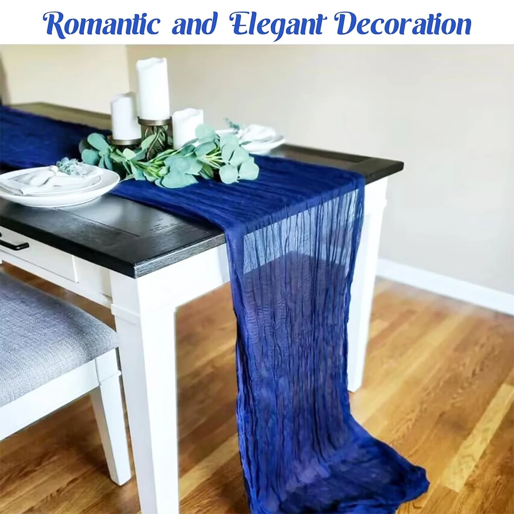 الأزرق الملكي القماش الجبن الجدول عداء بوهو الشاش ريفي شير الجبن القماش الجدول عداء حفل زفاف عيد ميلاد استحمام الطفل ديكور