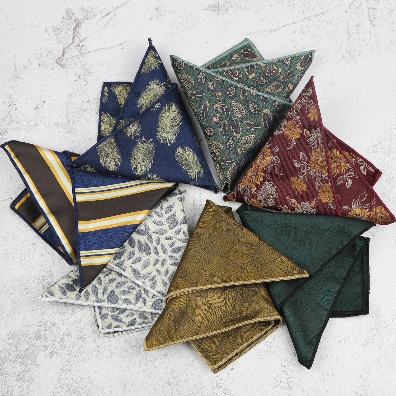 الأوروبية الأمريكية الموضة الرجعية نمط المنديل 22 سنتيمتر الجاكار زهرة المناديل صالح رجل الأعمال العريس الزفاف جيب مربع #2