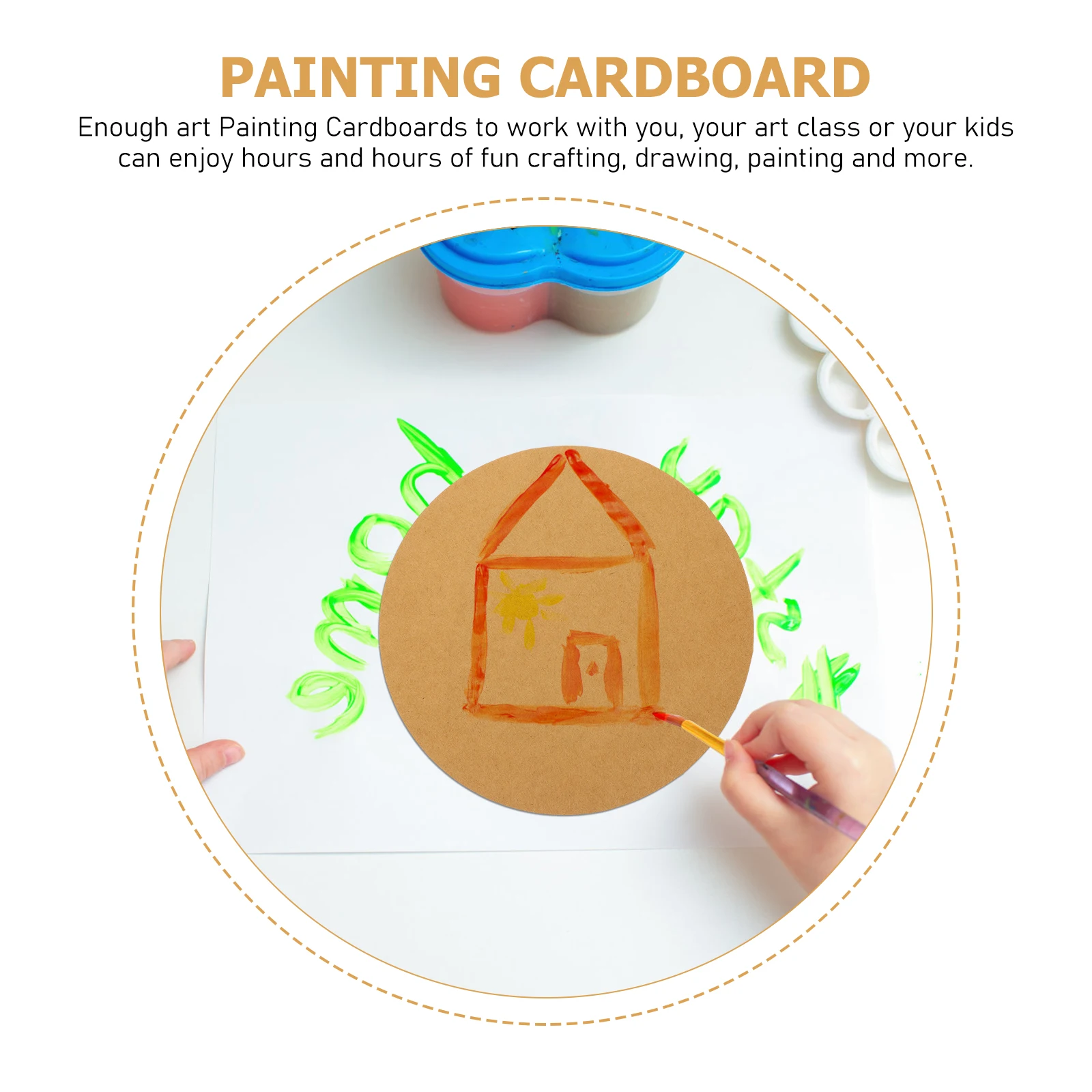 

40Pcs DIY Hand Drawing Cardstocks Thick Art Paper Cards Round Painting Cardboard for Sketch Watercolor Oil Acrylic Craft