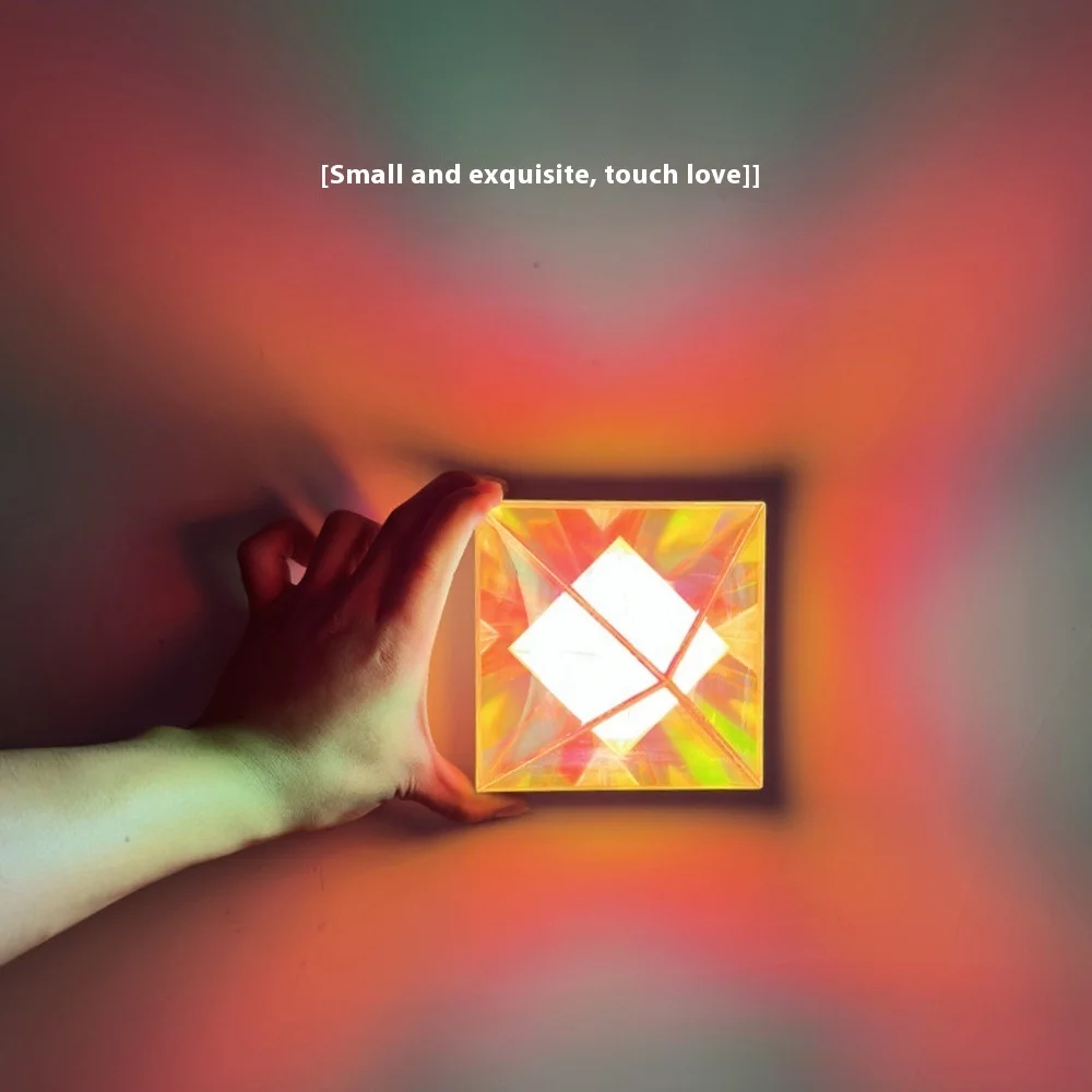 Multicolor LED Cube Night Light USB Rechargeable Neon Lamp for Home Decor Desk Camping Cool Creative Gift Ideats