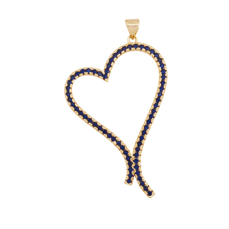 Mode Bunte Zirkon Brenn Liebe Herz Charm Anhänger, Echt 18K Gold Überzogene Halskette Armband DIY Handgemachten Schmuck Liefert S26 – Detail 18