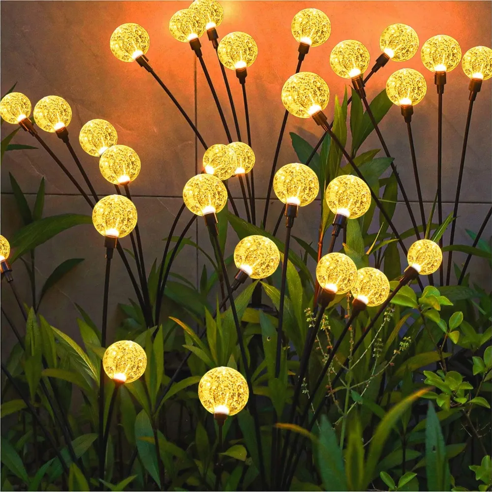 Solar Outdoor Light LED Firefly Lamp Garden Decoration Waterproof Garden Home Lawn Fireworks Sawing Light New Year Christmas