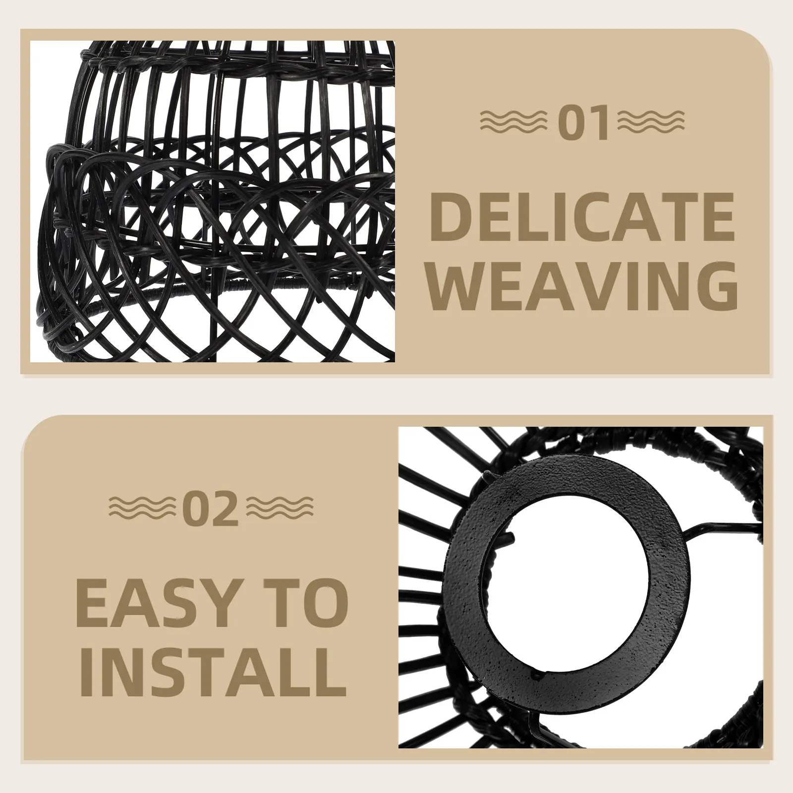 

Плетеный абажур для подвесного светильника, имитация ротанга, маленький потолочный светильник, деревенский стиль, для дома, бара, ресторана, отеля