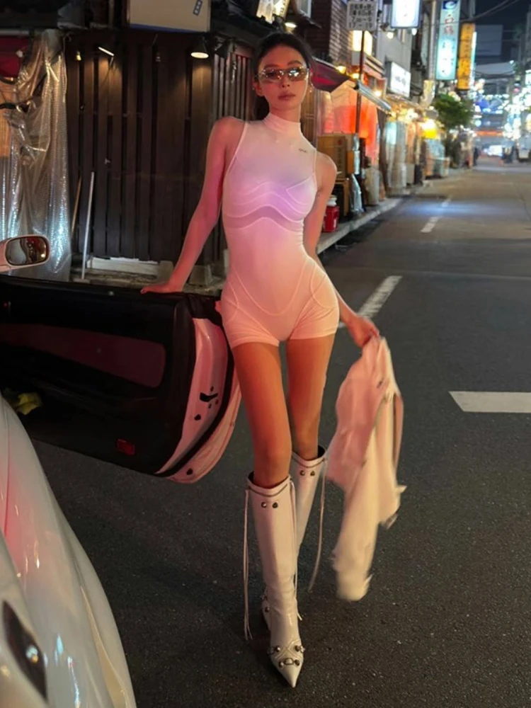 2025 แฟชั่นฤดูร้อนใหม่ผู้หญิงElegantและเซ็กซี่กีฬายืดJumpsuitออกแบบอเนกประสงค์Streetสาวร้อนJumpsuit