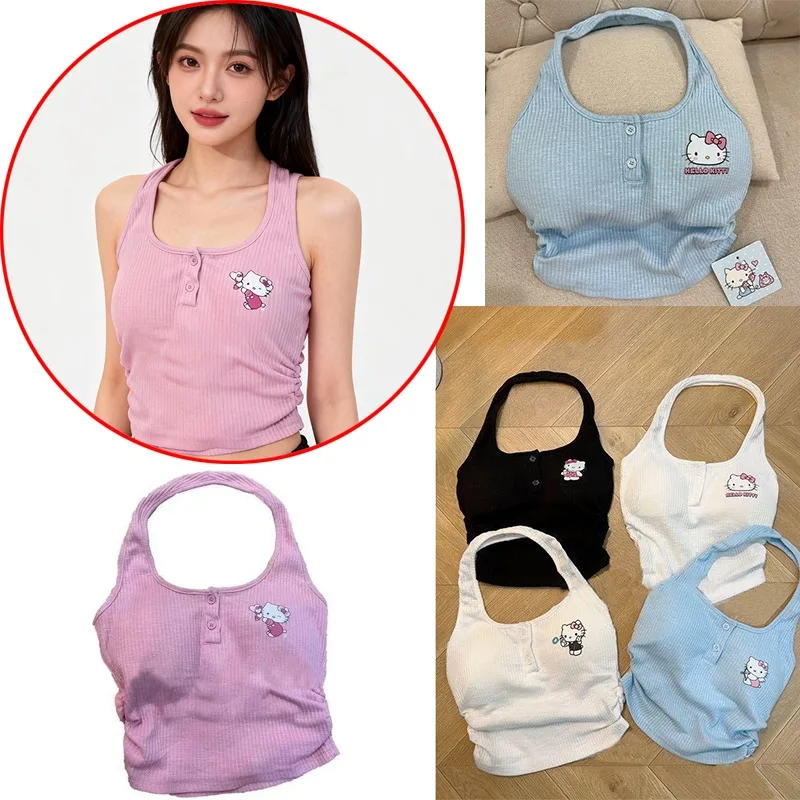 

Sanrio Hello Kitty Girl Comfortable Strap Top Anime Character Women Spicy Girl Top Student Interior Undercover Top Birthday Gift