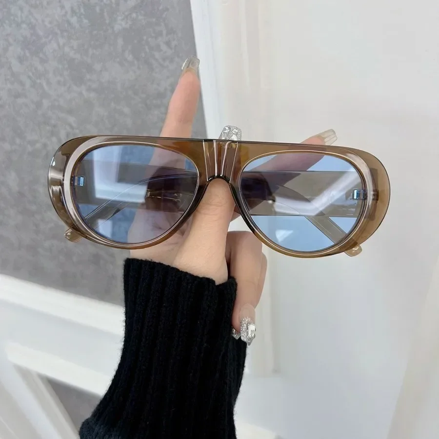 Designer Brand Square Sunglasses Women Men Colorful Big Frame Round Sun Glasses Female Mirror Colors Beautiful Fashion image 3