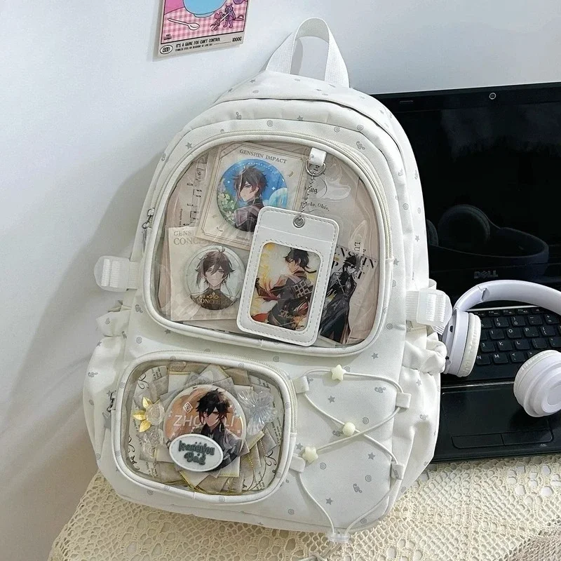 Student Transparent Bag Laptop Bolsas Japanese Backpack Lightweighte Bags for Woman