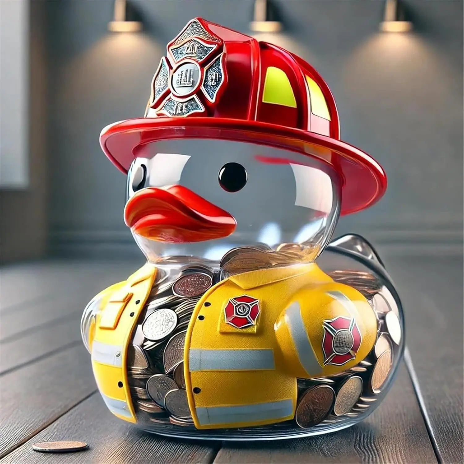 Everyday Hero Duck Piggy Bank Creative Duck Coin Money Bank Transparent Piggy Bank Pays Tribute to Everyday Heroes