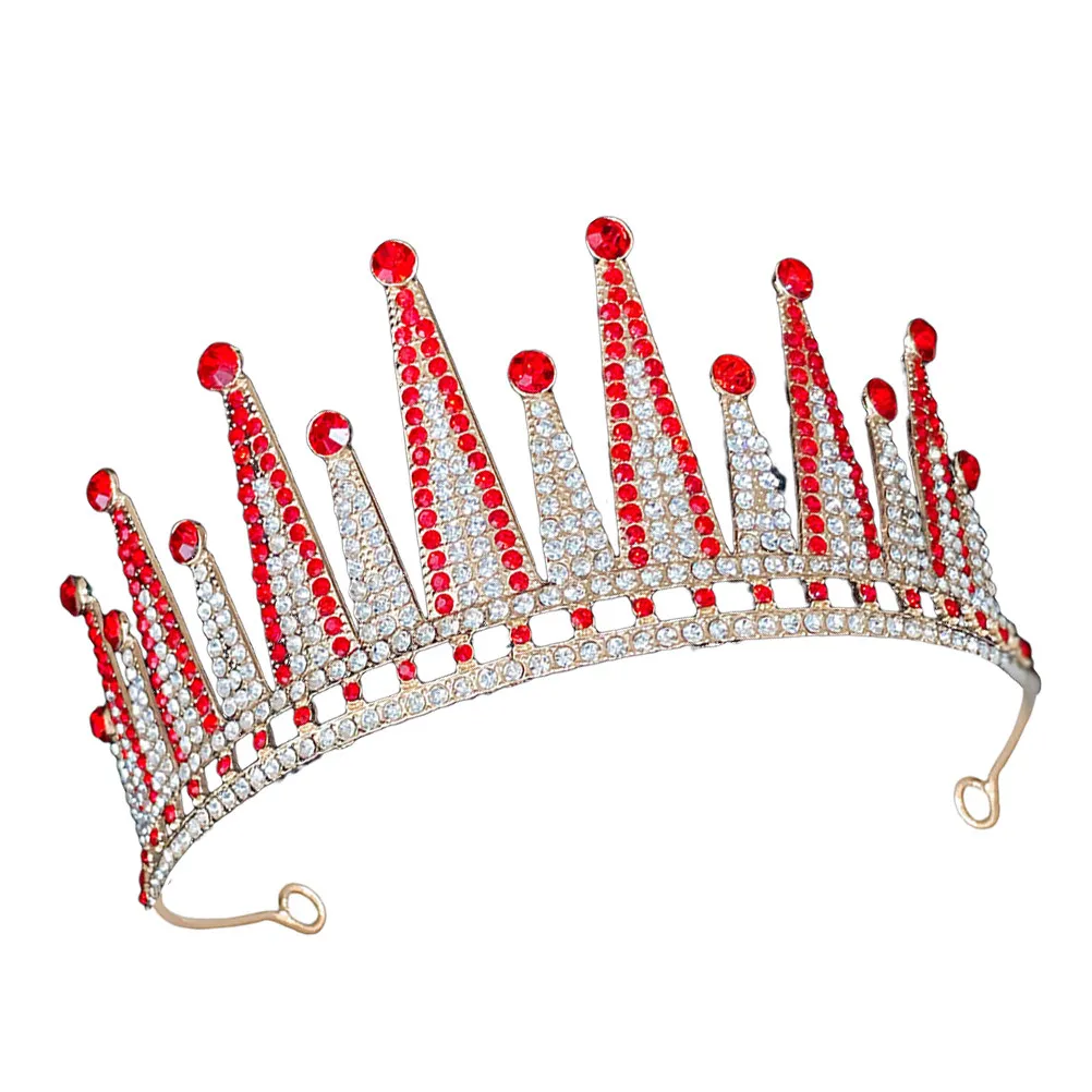 

Изысканная свадебная корона в стиле барокко со стразами, тиара для выпускного вечера, аксессуар для волос невесты, сверкающий головной убор для женщин