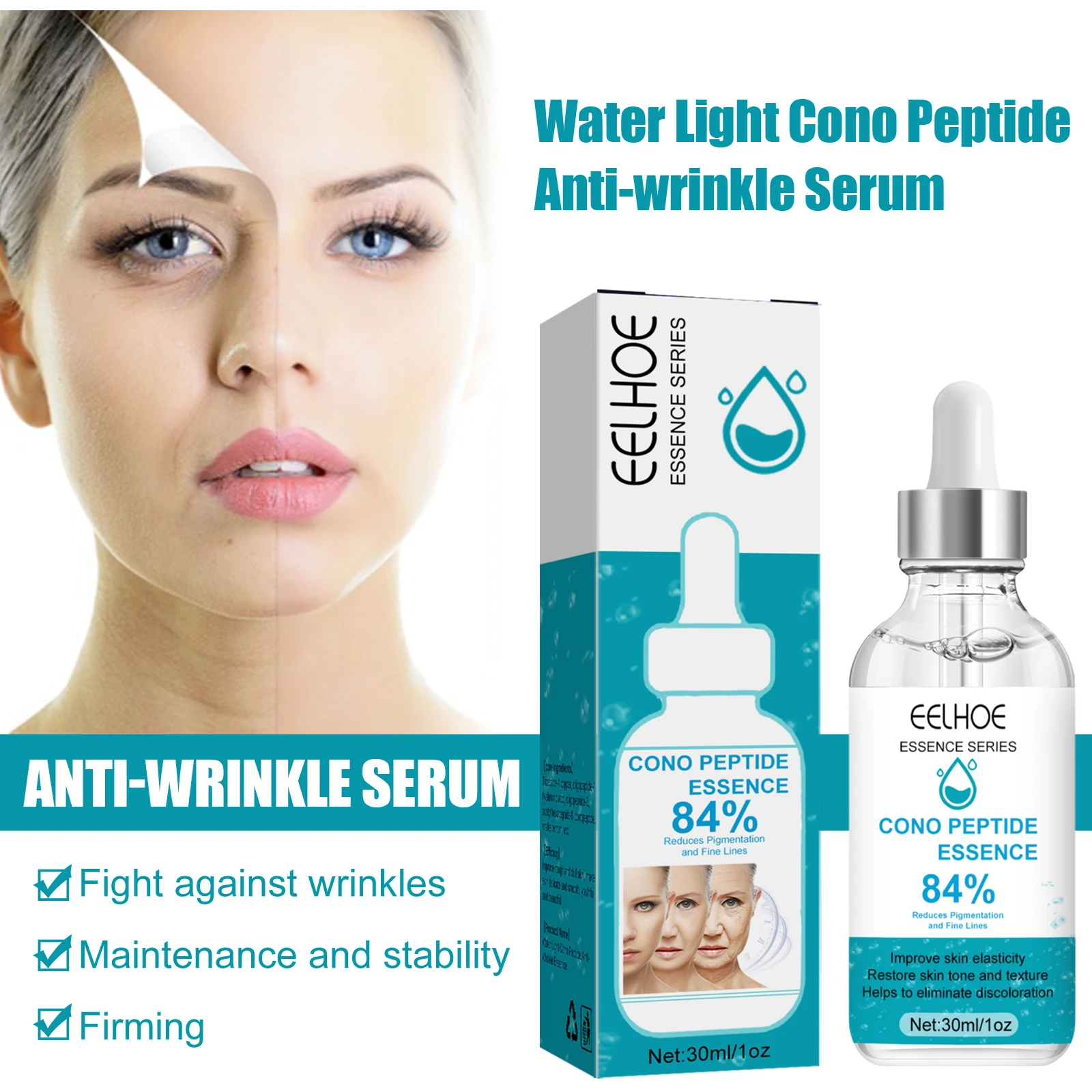 

EELHOE Hydro Conopeptide Facial Essence Увлажняющий и увлажняющий массажный раствор для кожи лица