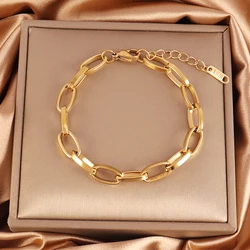 316L Stainless Steel Irregular Bracelet For Women Punk Simple Geometric Chain Bracelets Men Jewelry Gift