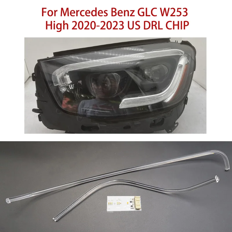 

Headlight Spare Parts For Mercedes-Benz GLC W253 White Light Car DRL CHIP Conduit Strip 20-2023 LED Angel Eye Ballast US Edition