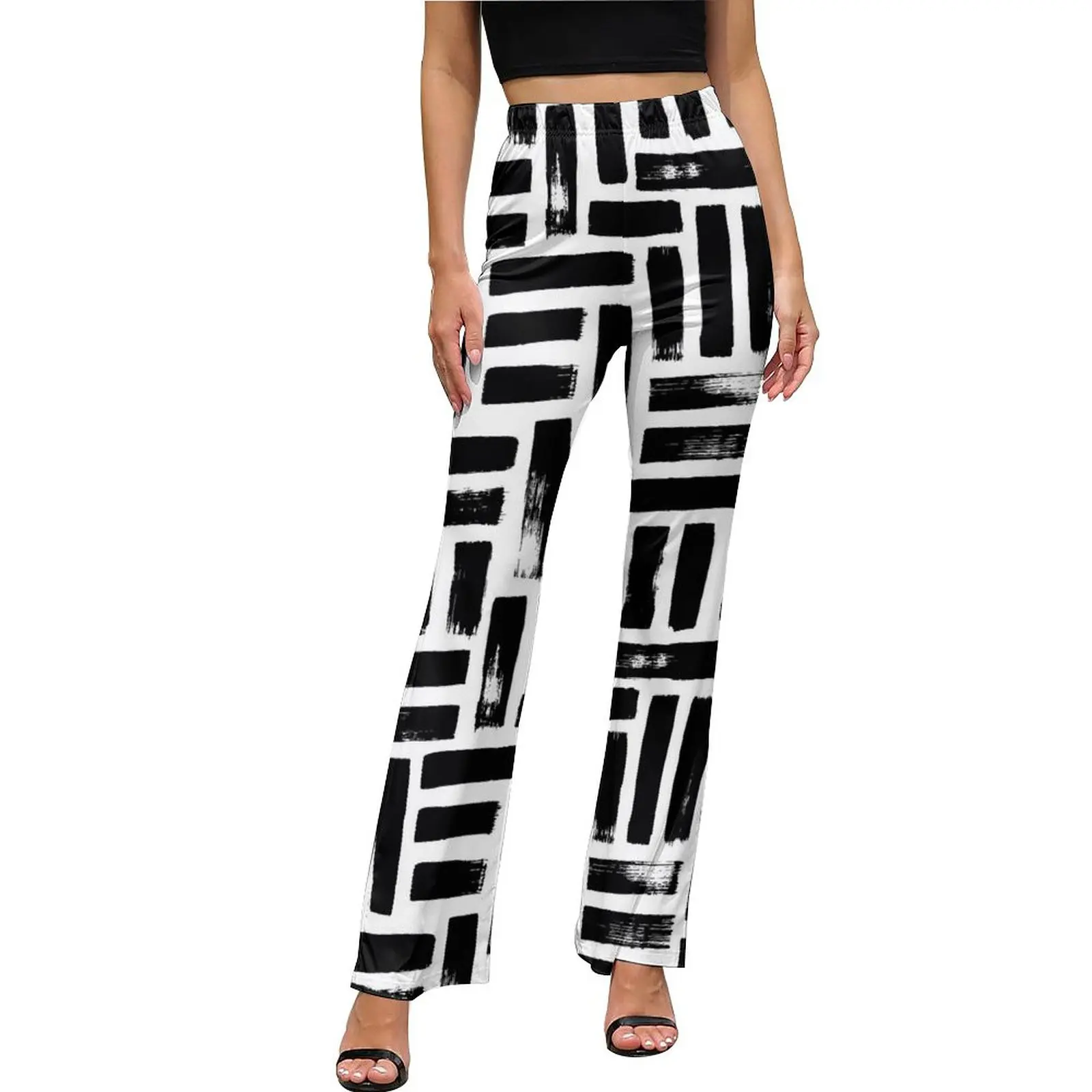 

Vintage Striped Pants Geometric Print Sexy Flare Trousers Summer Women Graphic Korean Fashion Slim Pants