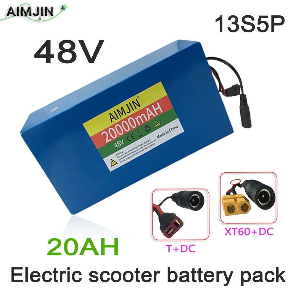 

48V 20Ah 18650 13S5P Li-ion Battery Pack，Built-in BMS 500-1000W，Strong power and long-lasting endurance