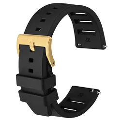 Anbeer Fluoro Rubber Watch Band 20mm 22mm Waterproof Watchstrap Durable Bracelet Wristband
