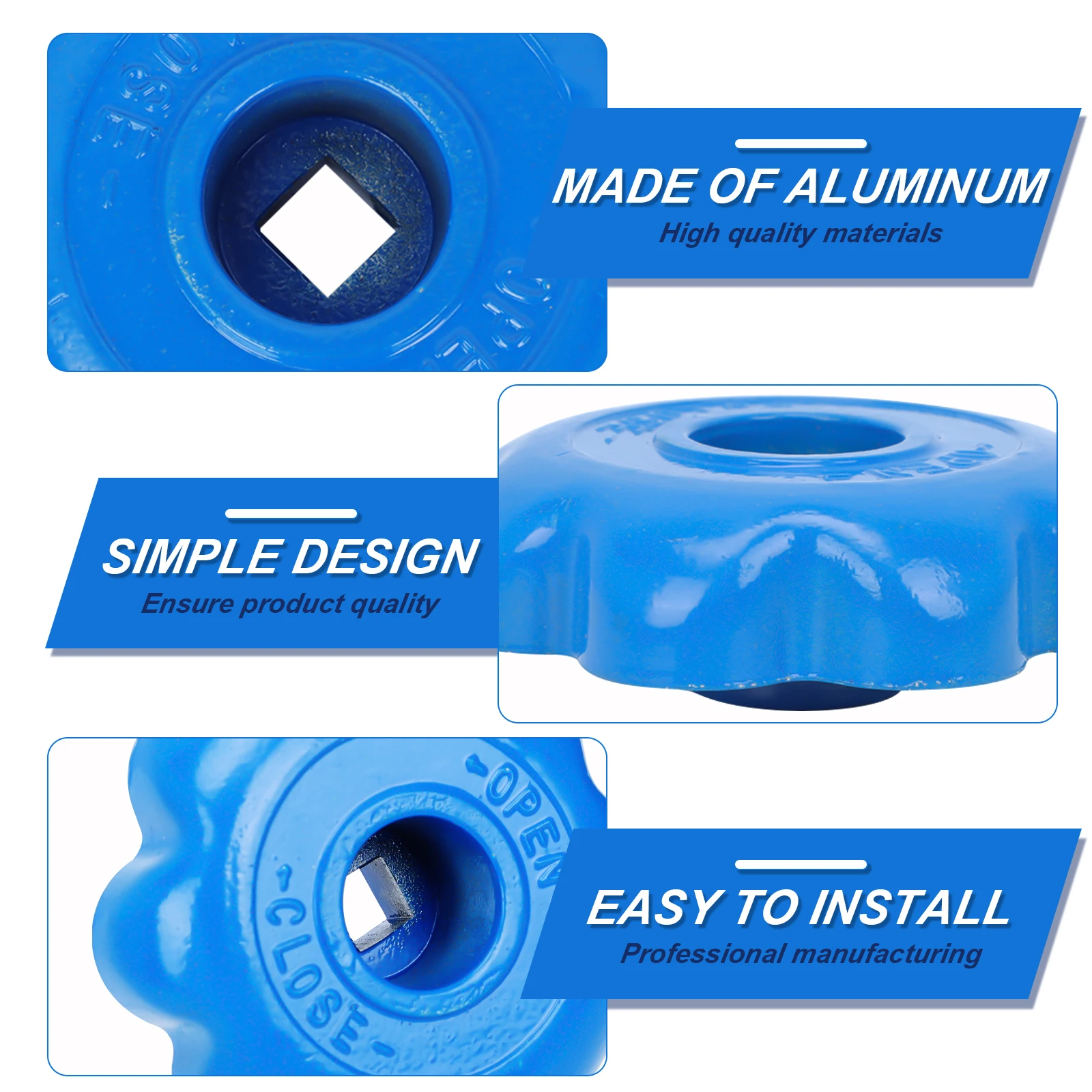 

6pcs Valve Handle Durable Aluminum Kitchen Faucet Attachment Easy Install Universal Connector Switch Supply Shutoff Fitting