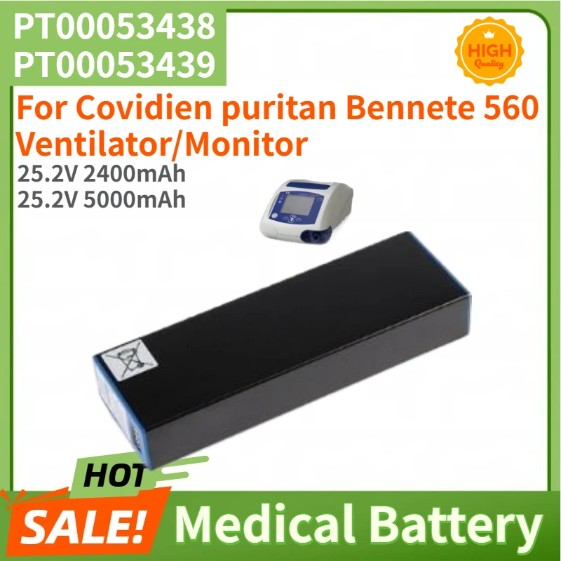 

100% New High Quality 2400mAh 5000mAh Medical Battery PT00053438 PT00053439 for Covidien puritan Bennete 560 Ventilator/Monitor