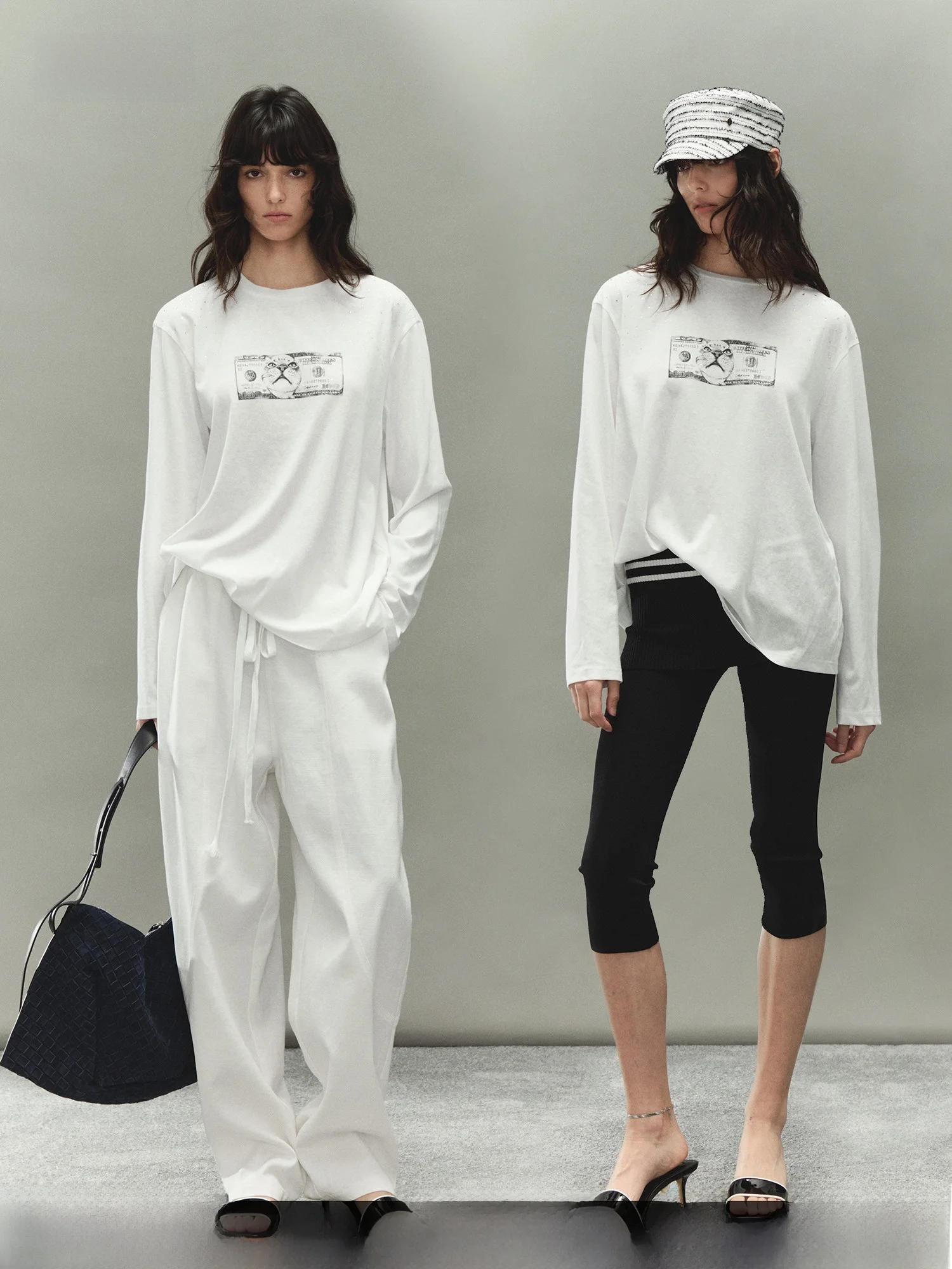 

PRRP Original Faionable Fun Rich s Print Long Sve T-irt Skin-friendly Loose Feel Cotton Polyester Blend Summer Top