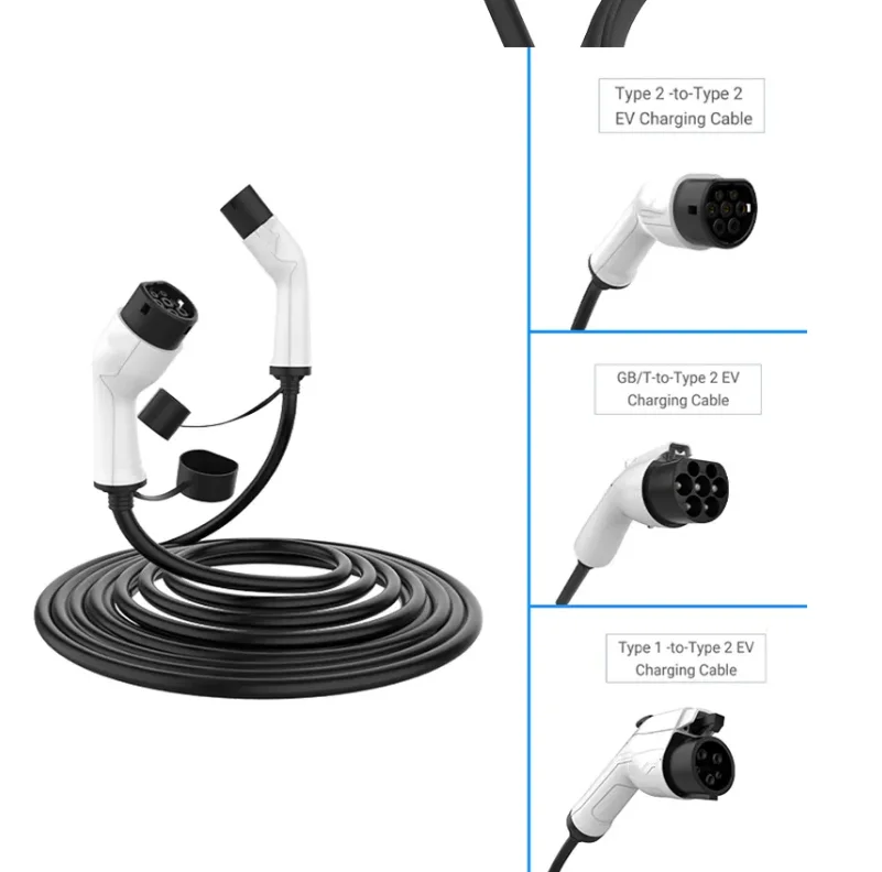 Mandzer Ev 자동차 충전기 케이블, 타입 2 에서 타입 2 16A, 3 상 32A, 단상 32A, 3 상 Ev 충전 케이블, 타입 2