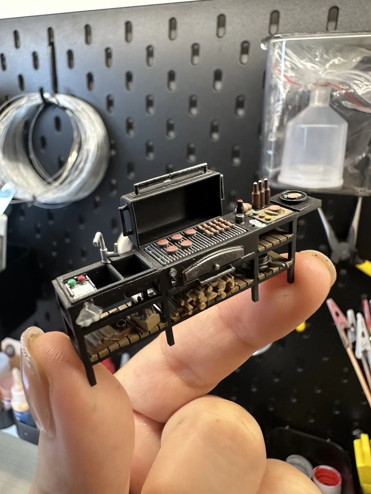 1/64 Diorama Barbecue Grill Model Car Repair Props Miniature Model Sand Table Scene Garage BBQ Grill Accessories Model image 15