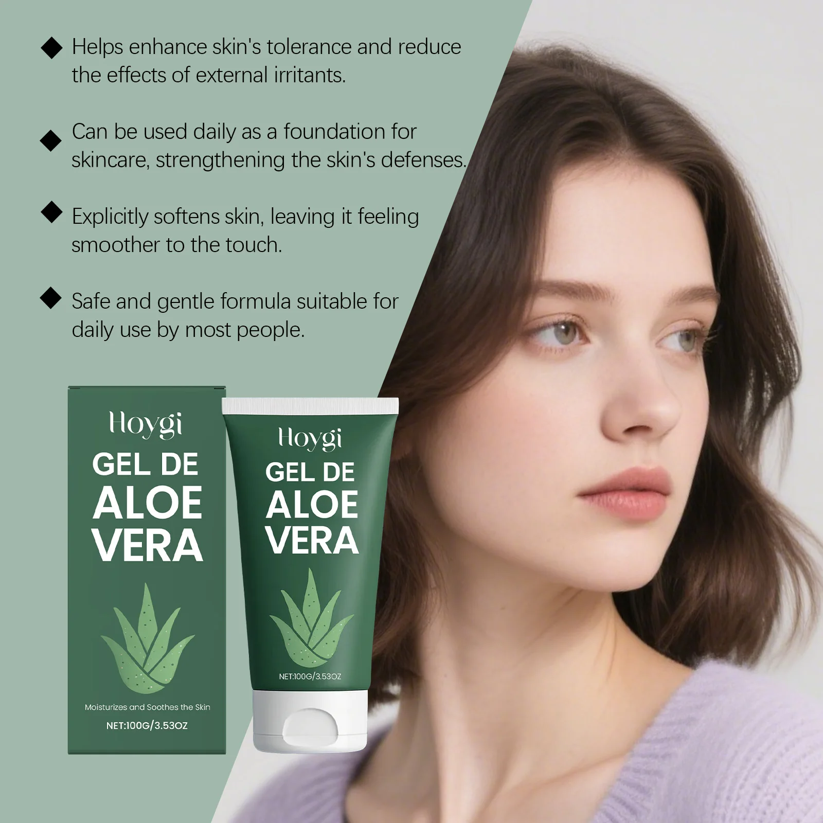 Aloe vera gel reduzir vermelhidão hidratante nutritivo pele aliviar a secura sol após reparação fortalecer barreira da pele cuidados faciais